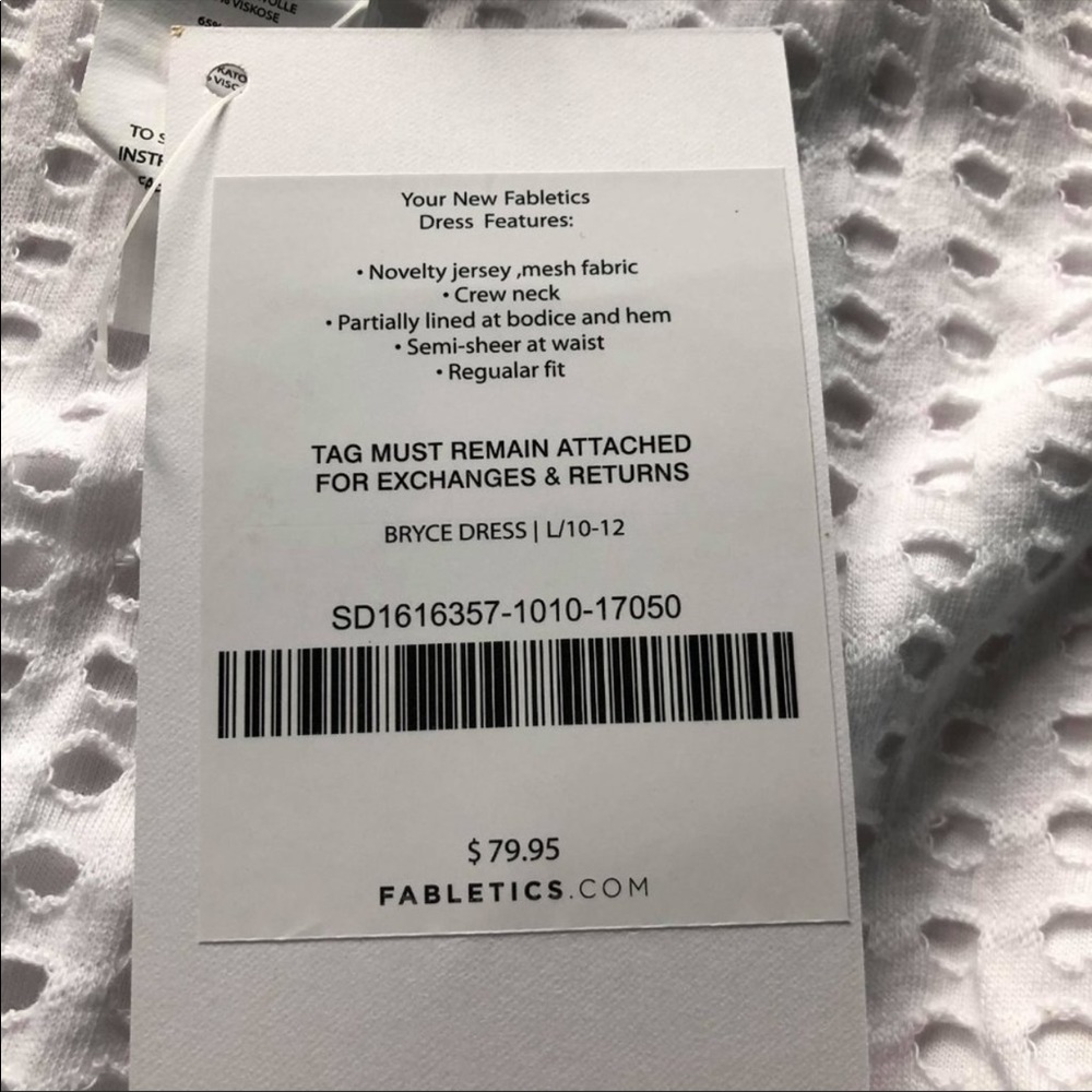 Fabletics white dress.  Perfect for the summer - Picture 2 of 2